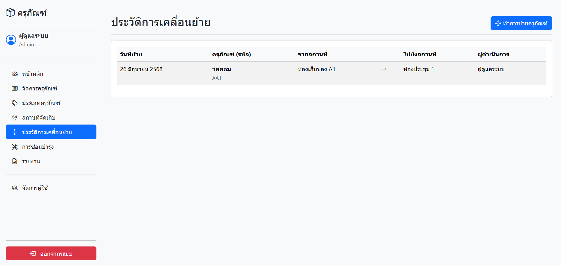 ระบบจัดการครุภัณฑ์ (Asset Management System)